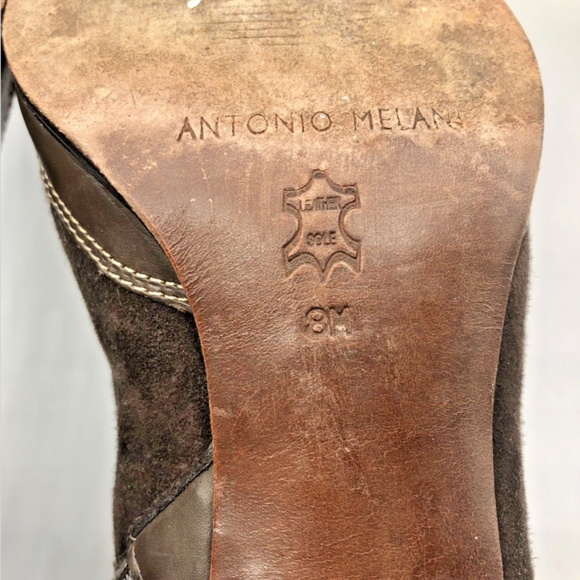 Antonio Melani Bailey Brown Suede Leather Inlay Western Ankle Boots Size 8M - Picture 16 of 16